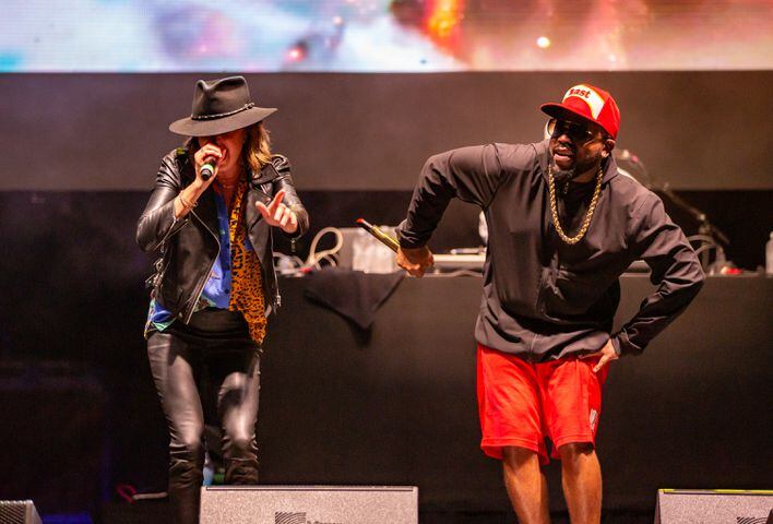 Big Grams – Big Boi’s pairing with trip-hop duo Phantogram (Sarah Barthel and Josh Carter) -  played the final show of the "Big Night Out" concert series at Centennial Olympic Park on Oct. 25, 2020.