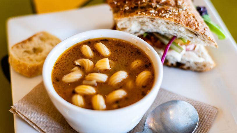 The beef stroganoff soup at Amelie's French Bakery is a casual version of the classic dish at a much lower price point. CONTRIBUTED BY HENRI HOLLIS