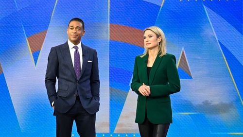 GMA3: WHAT YOU NEED TO KNOW - 10/25/22 - 
TJ Holems and Amy Robach. Tuesday, October 25, 2022 on ABC. 
(ABC/Jeff Neira)
TJ HOLMES, AMY ROBACH