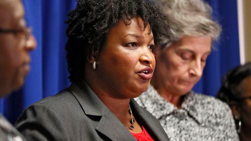 Democratic candidate for governor Stacey Abrams.  BOB ANDRES /BANDRES@AJC.COM