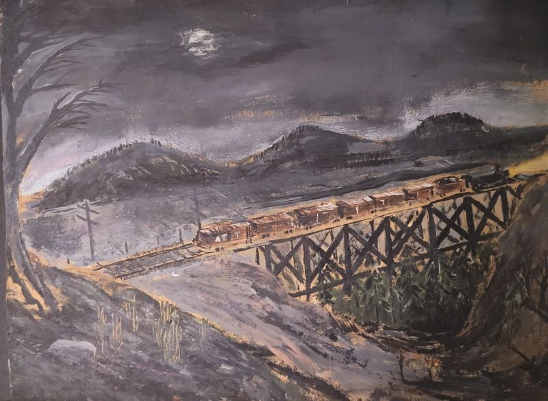 Untitled (train trestle) is one of the paintings by William Gay on exhibit at the Decatur Library.
Courtesy of Revival: Lost Southern Voices