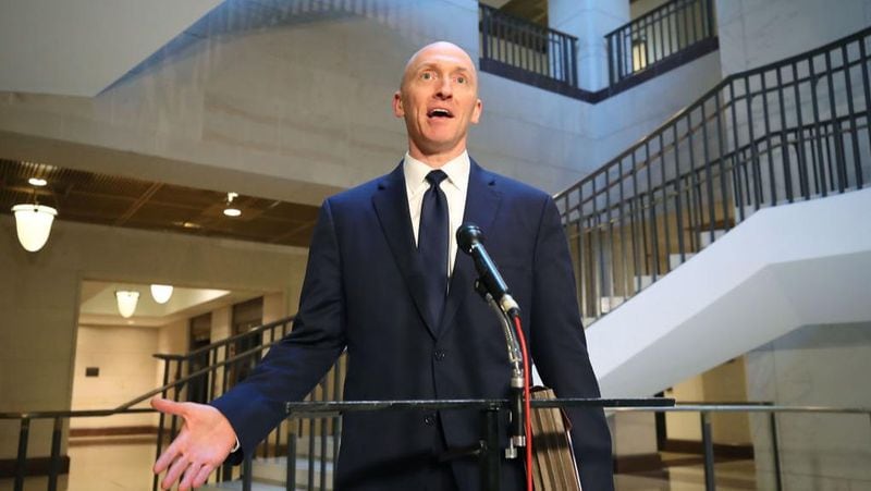 WASHINGTON, DC - NOVEMBER 02:  Carter Page, former foreign policy adviser for the Trump campaign, speaks to the media after testifying before the House Intelligence Committee on November 2, 2017 in Washington, DC. The committee conducting an investigation into Russia's tampering in the 2016 election.  (Photo by Mark Wilson/Getty Images)
