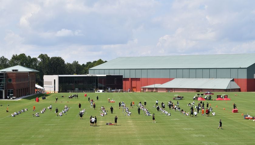 Falcons football training camp practice