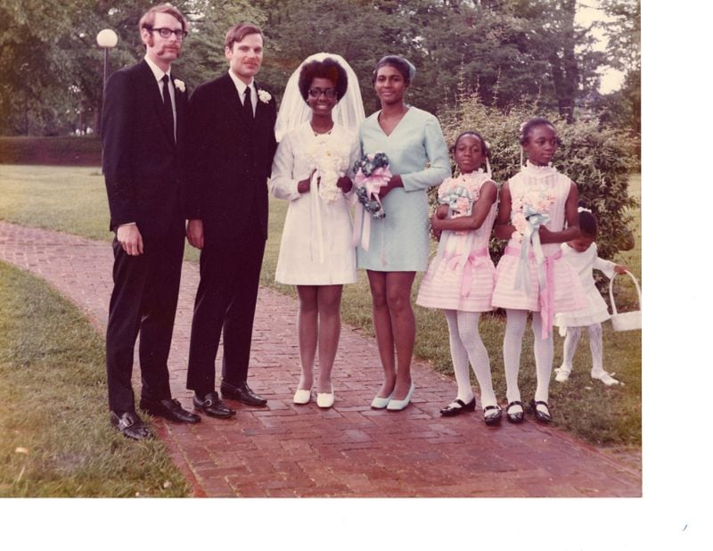 John Sanford and Betty Byrom with siblings and nieces celebrated their wedding on May 8, 1971. (Sanford family)