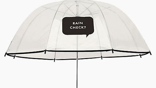 The Rain Check umbrella is sold out in stores but still available online.