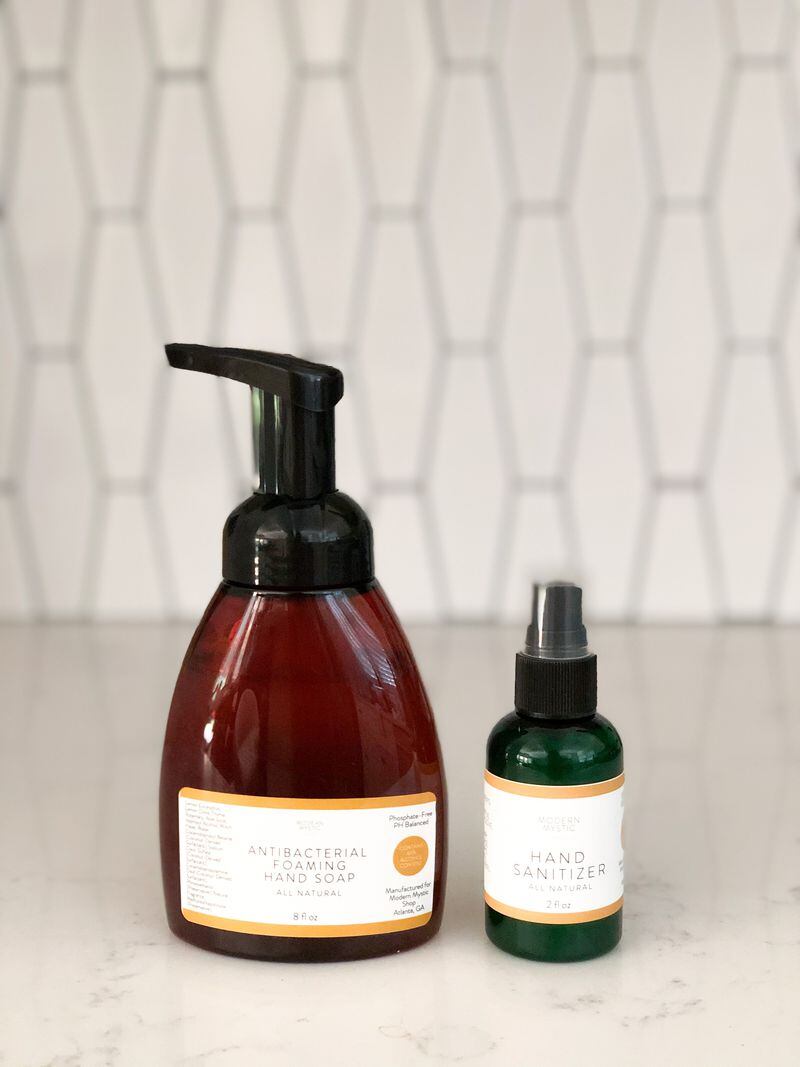 Hand sanitizer and antibiotic soap from Modern Mystic Shop