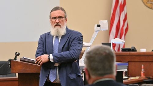 January 31, 2022 Americus - Attorney William McCall Calhoun faces suspension of his law license following his March conviction on a felony charge related to his role in the Jan. 6, 2021, U.S. Capitol riot. He has continued to practice law in his south Georgia practice since his release from federal custody on bond. Sentencing in his criminal conviction is scheduled for July 28. (Hyosub Shin / Hyosub.Shin@ajc.com)