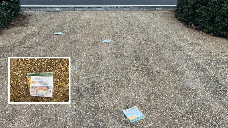 This year, families in some metro Atlanta predominantly Jewish neighborhoods have found antisemitic flyers encased in plastic baggies weighed down by corn kernels and thrown into their driveways. (Photo courtesy of State Rep. Esther Panitch)