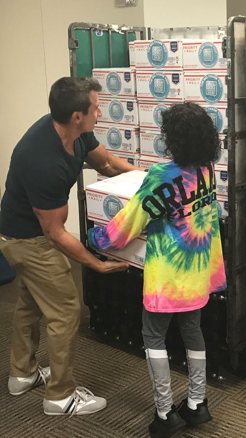 Bert Weiss helps out with the 189,000 letters to troops for Thanksgiving on Thursday, November 8, 2018.