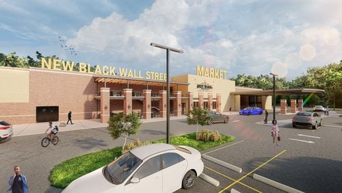 This is a rendering of the New Black Wall Street Market, which is slated for a soft opening at the end of May 2021.