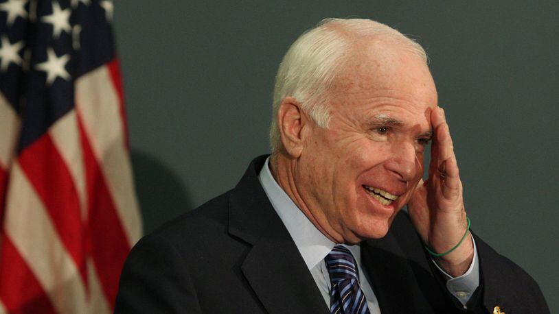 Sen. John McCain, R-Ariz., laughs and pauses before answering a question regarding a possible run for the next presidential election, during a news conference about getting back on the job in the Senate after his loss in the 2008 presidential race. When he died last Saturday, his legacy drew respect from both sides of the aisle. AP PHOTO / ROSS D. FRANKLIN