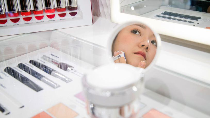 A recent study found more than half of 231 cosmetic products from major cosmetics brands contained toxic forever chemicals known as PFAS.  (Bloomberg photo by Nicky Loh)
