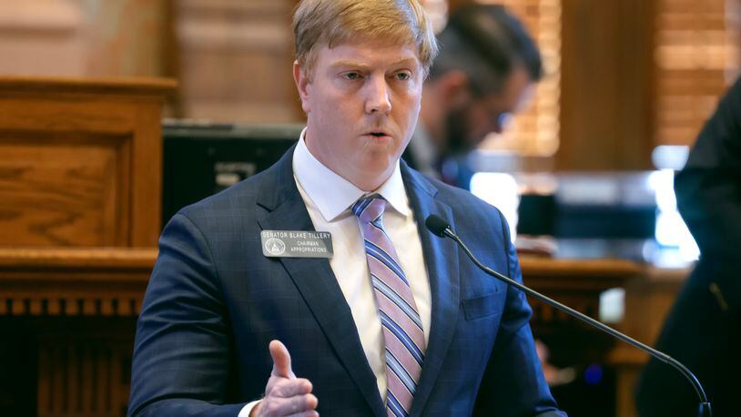 State Senate Appropriations Chairman Blake TIllery, R-Vidalia, said the $32.4 billion budget for fiscal 2024 was written with the knowledge that the state could face an economic slowdown later this year. Natrice Miller/ Natrice.miller@ajc.com)