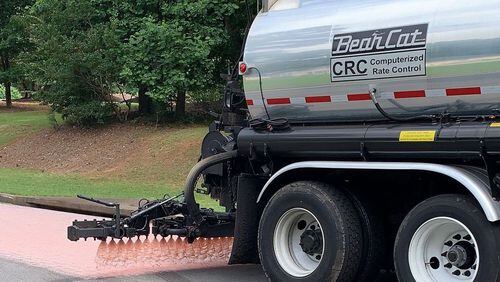 Pavement rejuvenation is one of several ways the Milton's Public Works Department works to maintain city streets. (Courtesy City of Milton)