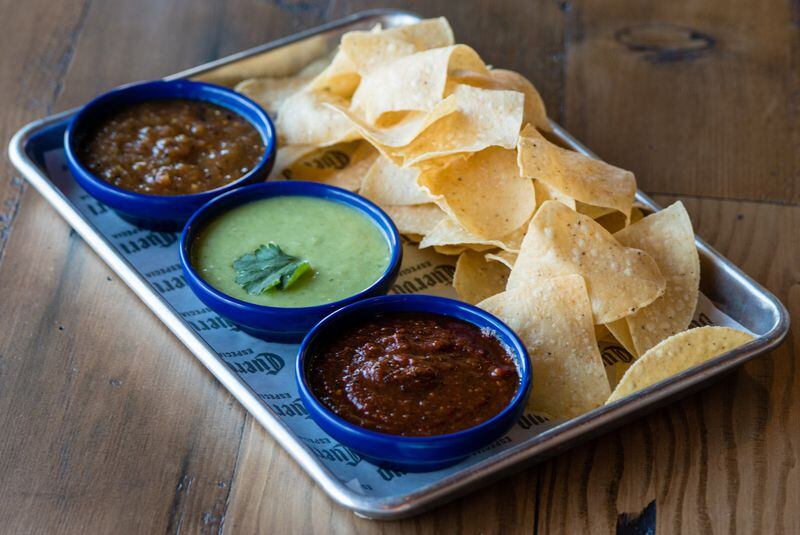 The salsa trio at Taco Cantina is one way to start your meal. CONTRIBUTED BY HENRI HOLLIS