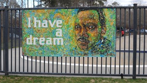A mural showing an image of Dr. Martin Luther King Jr. was on display in 2021 (Courtesy of the City of Dunwoody)