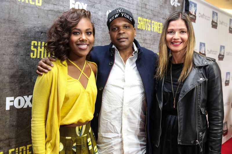  DeWanda Wise, Reggie Rock Bythewood and Jill Hennessy at an Atlanta screening of "Shots Fired" earlier this month. CREDIT: Vaughn Alvarez