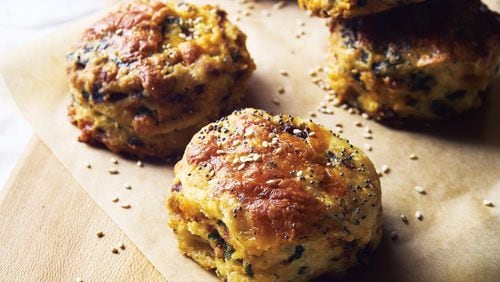 These everything biscuits from “The Harvest Baker” were inspired by the everything bagel, which has become its own food trend of sorts. Contributed by Johnny Autry