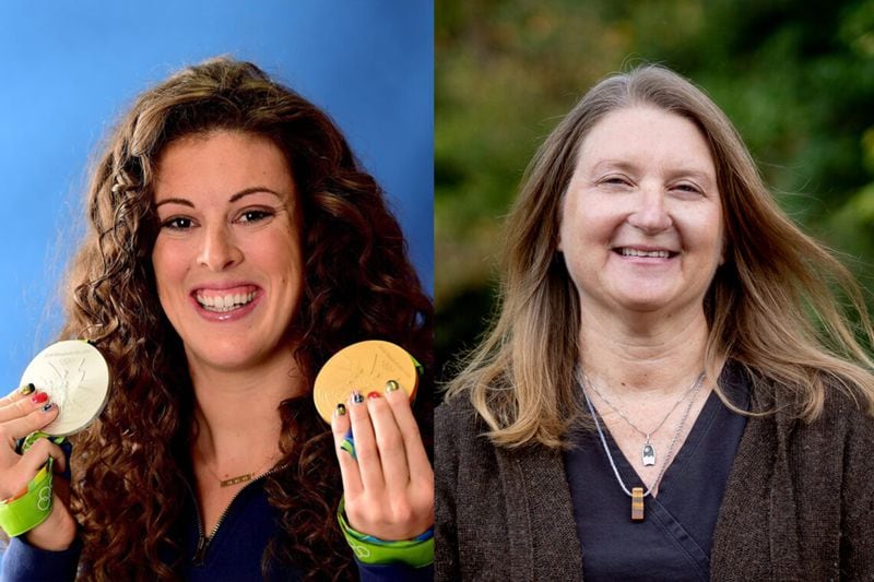Allison Schmitt (left) and Jenna Jambeck will give addresses at upcoming University of Georgia commencement ceremonies. (Courtesy of University of Georgia)