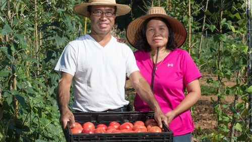 Ignatius Than and his wife Noela Men, Global Growers farmers who are originally from Burma, HYOSUB SHIN / HSHIN@AJC.COM