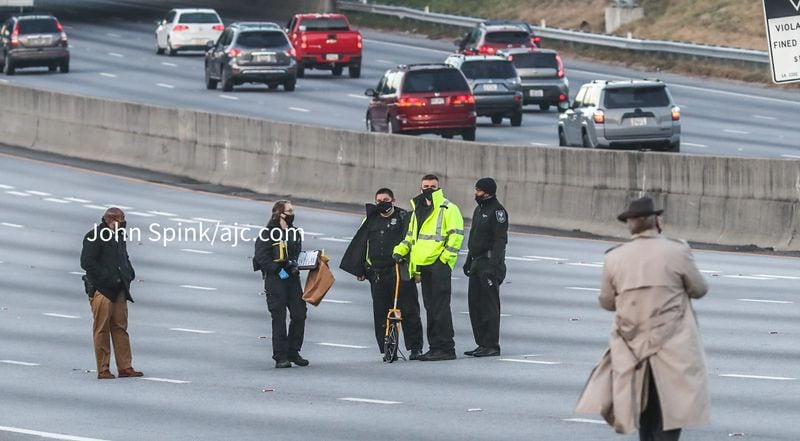 As investigators worked, the northbound lanes of I-85 near North Druid Hills Road were shut down Thursday morning.