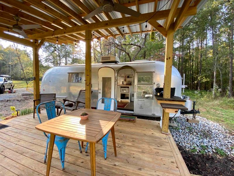 Enjoy a rural, woodsy escape at this retro, renovated Airstream camper in the Piedmont region of east-central Georgia.
Courtesy of Airbnb