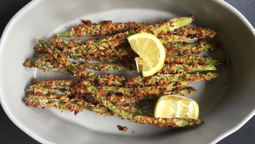 Roll your asparagus in a crispy coating to put this savory side dish in the spotlight. CONTRIBUTED BY KELLIE HYNES