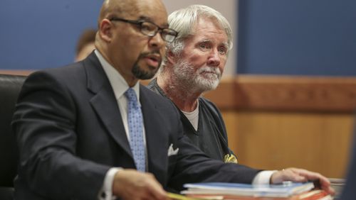 June 6, 2017 Atlanta:  Lawyer William Hill (left) and Claud "Tex" McIver (right) listen to proceedings during McIver's arraignment for murder on Tuesday, June 6, 2017.  McIver appeared before judge Robert McBurney. McIver shot his wife Diane as they rode in their SUV in midtown Atlanta in the fall of 2016. McIver has said it was an accident and initially faced involuntary manslaughter charges. A grand jury indicted him for murder in April. A judge revoked his bond after officers found a gun in his home. Judge McBurney is reviewing material presented at todayâs hearing to determine whether bond will be granted. JOHN SPINK/JSPINK@AJC.COM.