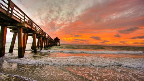 The Naples Pier is a popular spot for vacationers and fishermen. It features restrooms, a concession stand with a covered eating area and beach supplies. Fishing from the pier doesn’t require a license. CONTRIBUTED BY ERIK HOLMBERG