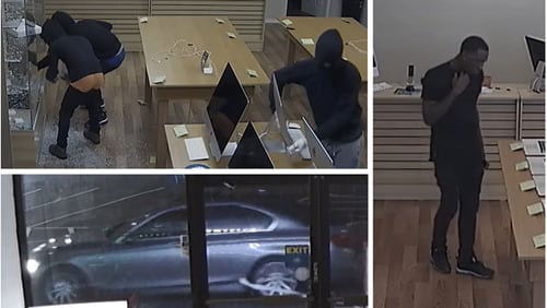 Gwinnett County police are searching for three burglary suspects who allegedly stole $76,000 in cash in 45 minutes.