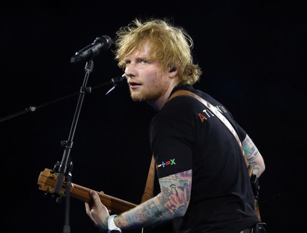 Ed Sheeran sings "Tides" at a sold-out Mercedes Benz Stadium on Saturday, May 27, 2023 on his +=÷x tour. Georgia native Khalid and British singer Dylan opened the show.
Robb Cohen for The Atlanta Journal-Constitution
