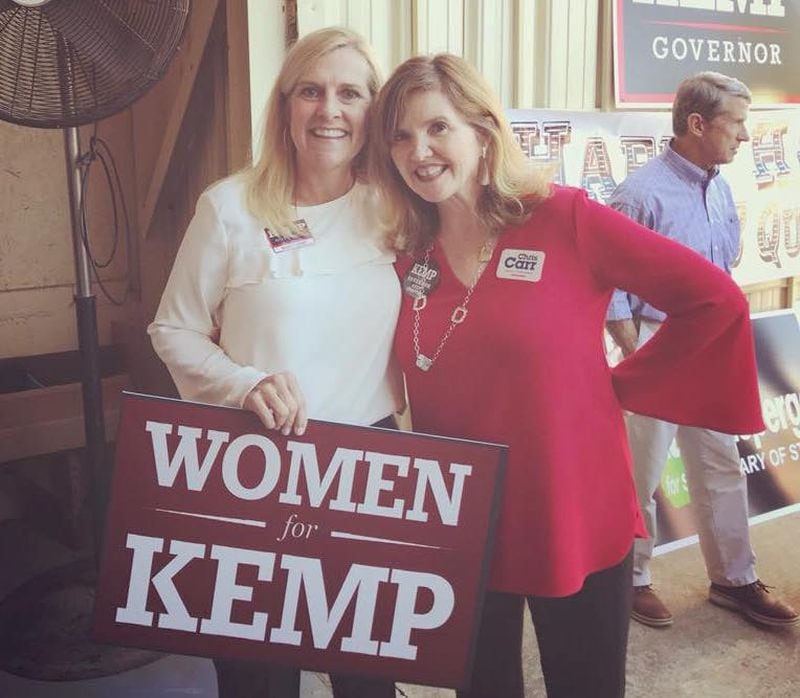Marty Kemp and Joan Kirchner Carr at a campaign stop.