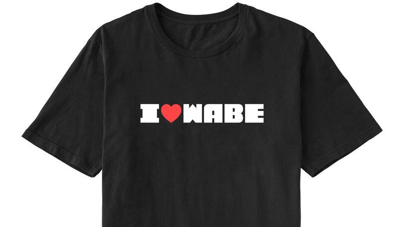 The new WABE logo is featured on a T-Shirt. WABE