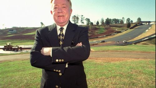 Chateau Elan founder Don Panoz did a lot more than create the winery and golf courses resort. He built a fortune in the pharmaceutical business and launched into racing and race car technology. Here he’s shown in 1997 at the Road Atlanta track, which he bought, renovated and later sold. (AP Photo/Alan Mothner)