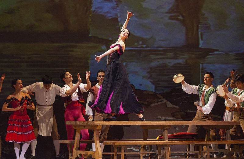Atlanta Ballet artist Francesca Loi performs as Mercedes, a street dancer, in Yuri Possokhov’s “Don Quixote.” CONTRIBUTED BY KIM KENNEY / ATLANTA BALLET