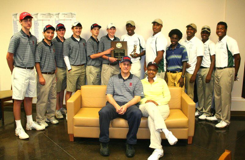 Dunwoody (left) and Arabia Mountain shared the DeKalb County golf championship title.