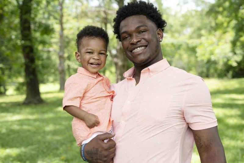 Georgia Tech running back Jerry Howard and his son Braxton, who was born in September 2018. (Photo courtesy Jerry Howard)
