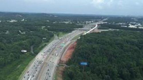 I-75 Express Lanes as seen from the WSB Skycopter.