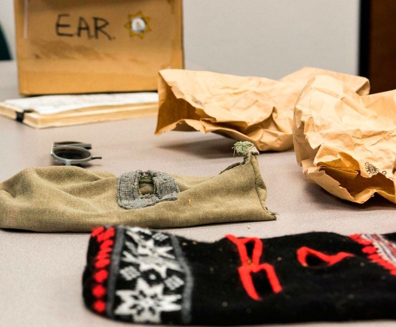 An undated photo from the FBI shows ski masks collected as evidence in the 1970s as investigators sought the East Area Rapist, later known as the Original Night Stalker and the Golden State Killer. Joseph James DeAngelo Jr., a 72-year-old former police officer, was arrested Tuesday, April 24, 2018, and accused of being a serial killer and rapist responsible for at least 12 murders and 45 rapes throughout California in the 1970s and 1980s.