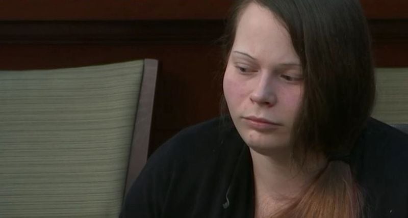 Cortney Bell sits in the courtroom Tuesday afternoon during her trial in the death of her 2-week-old daughter.