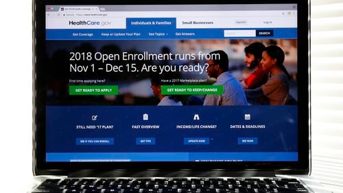The website for healthcare.gov, where people can enroll for insurance under the Affordable Care Act until enrollment closes Friday night. (AP Photo/Alex Brandon)