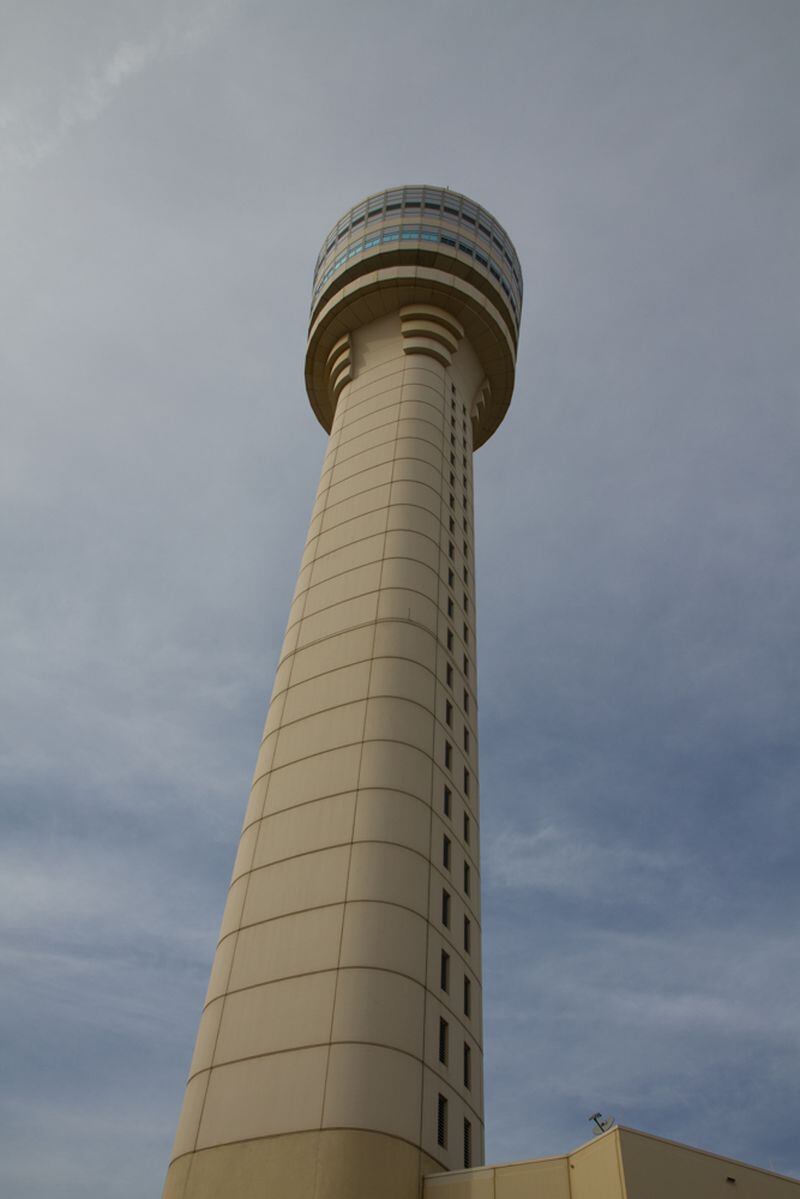 Air traffic control tower at Hartsfield-Jackson International Airport.