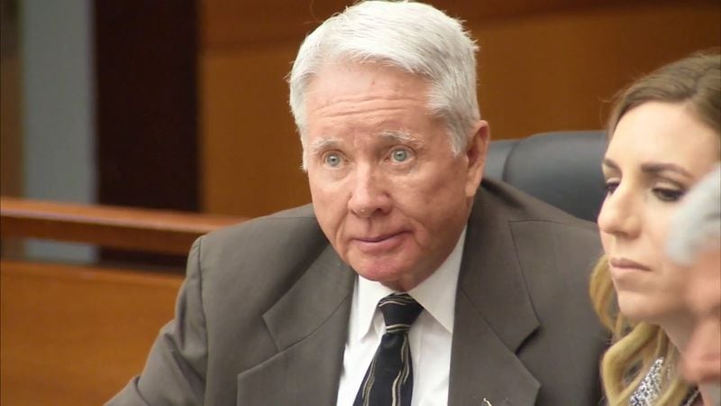 Tex McIver listens to the testimony of Emory Hospital nurse Terri Sullivan during his murder trial on March 16, 2018 at the Fulton County Courthouse. (Channel 2 Action News)