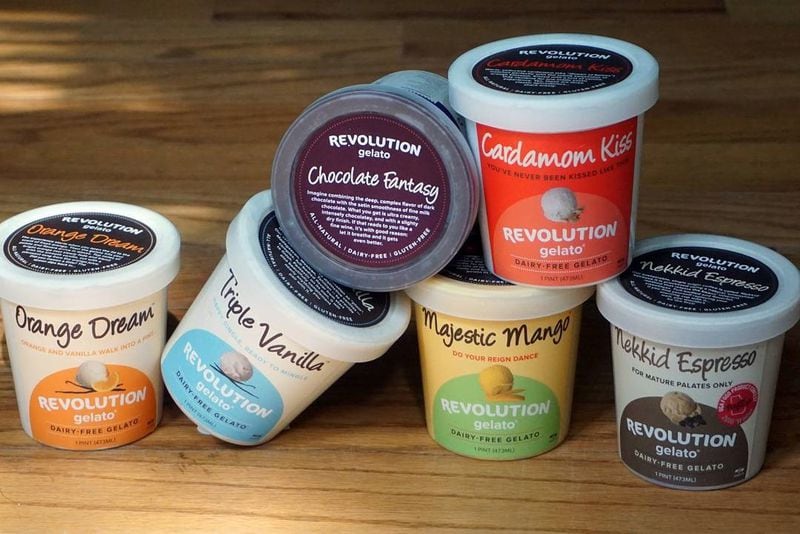 For grocery store distribution, Revolution Gelato makes dairy-free gelato in six flavors. At their "flavor lab" in East Atlanta, the team will experiment with more flavors and textures./ Photo credit: Mary Wood