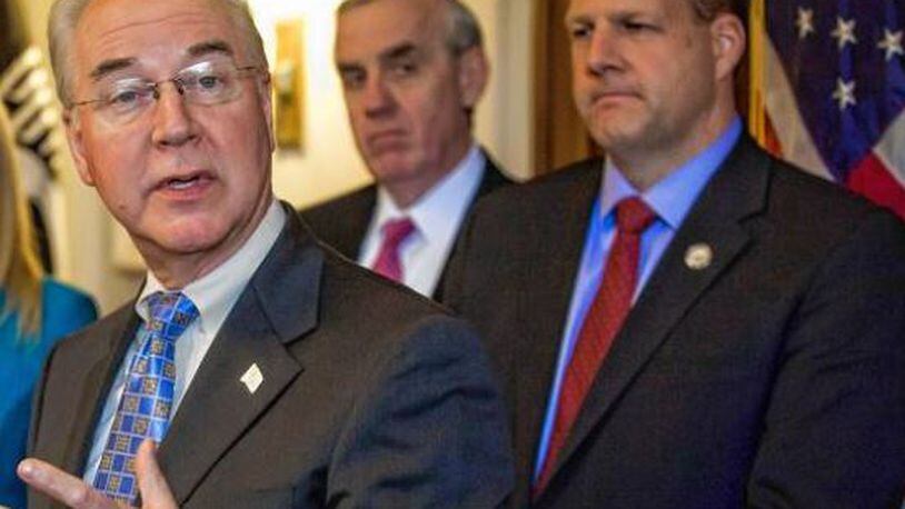 U.S. Health and Human Services Secretary Tom Price attends a press conference at the State House in Concord, N.H., on Wednesday, May 10, 2017, following a meeting with local officials and community members about the opioid crisis. (ELIZABETH FRANTZ / Concord Monitor)