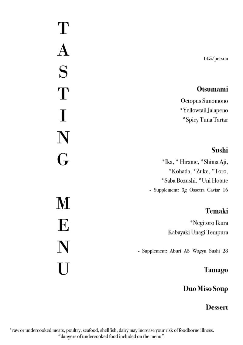 Brush Sushi menu