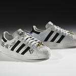 These Adidas sneakers were autographed by the members of rap group Run DMC, who added a tribute to their late turntablist, Jam Master Jay. CONTRIBUTED BY RON WOOD