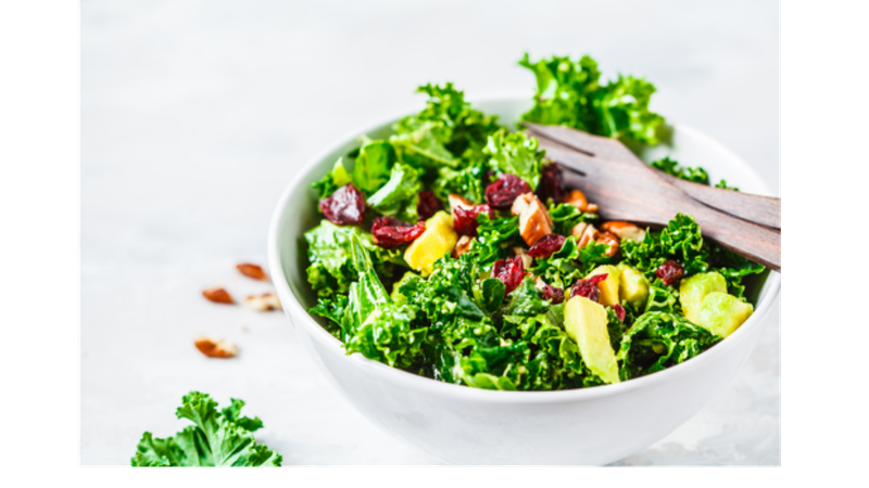 The Good as Burgers kale salad is flecked with dried cranberries, pecans, onions and apples. Courtesy of Good as Burgers