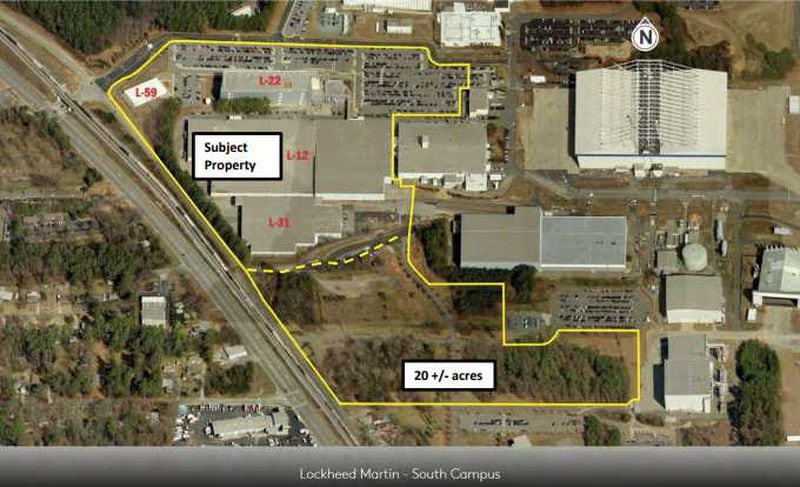 This is a map of the Lockheed Martin campus in Marietta that Georgia Tech hopes to acquire and renovate using a $63 million bond package.