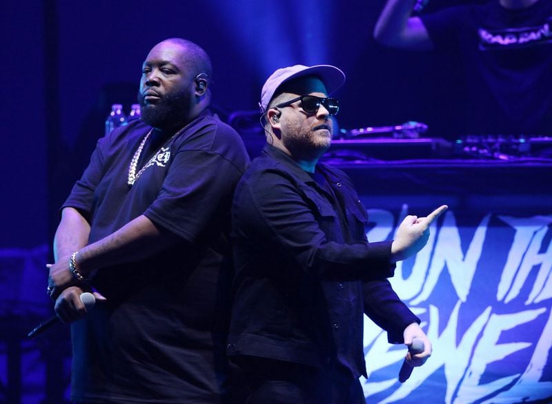 Atlanta's Killer Mike (left) and El-P stormed the stage for their opening set before the Foo Fighters on Feb. 2, 2019.